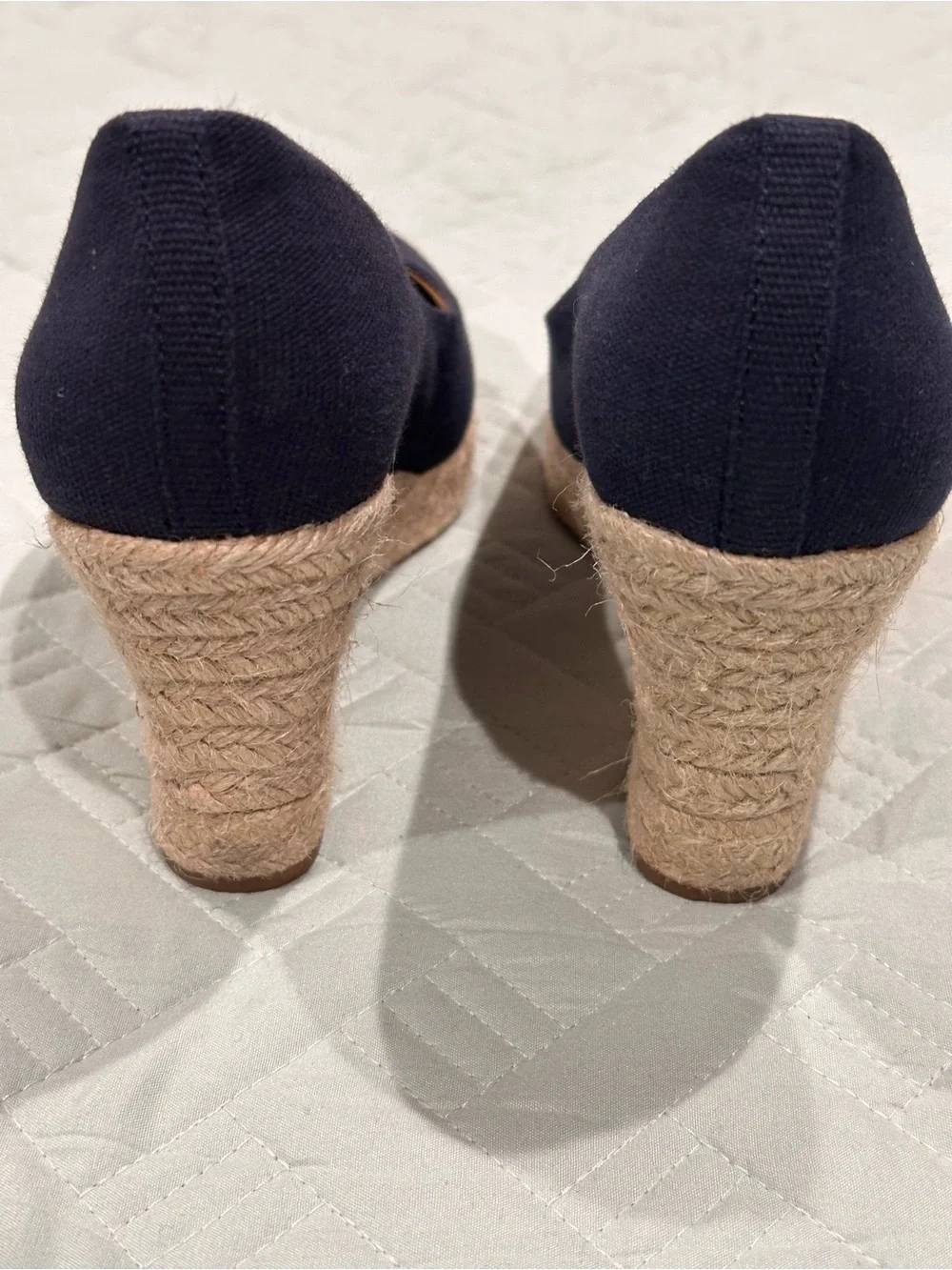 J.Crew Navy Canvas Espadrille Wedge Heels Women’s Size 6 Slip On Summer Shoes